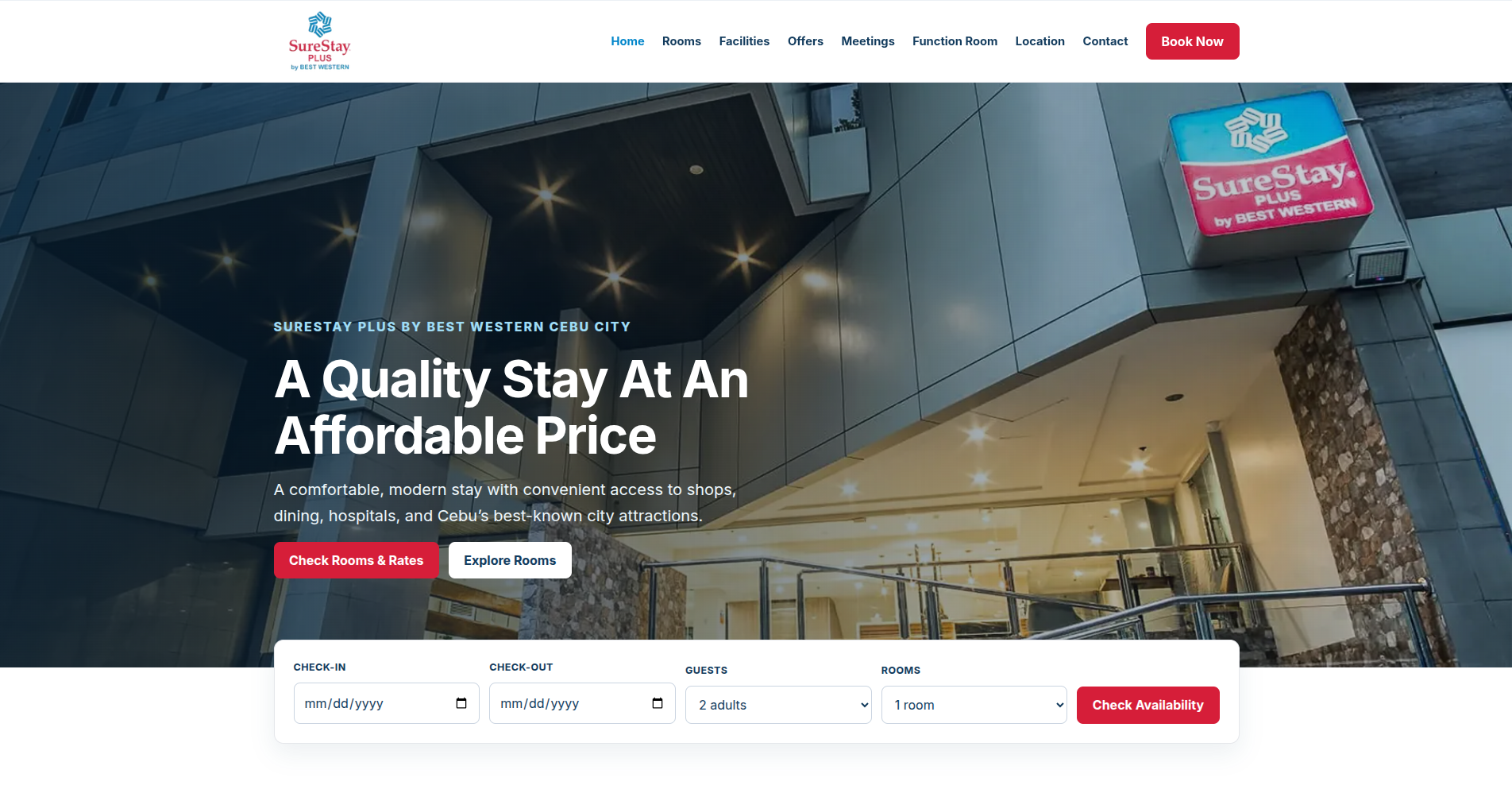 SureStay Plus Cebu Hotel Website project screenshot