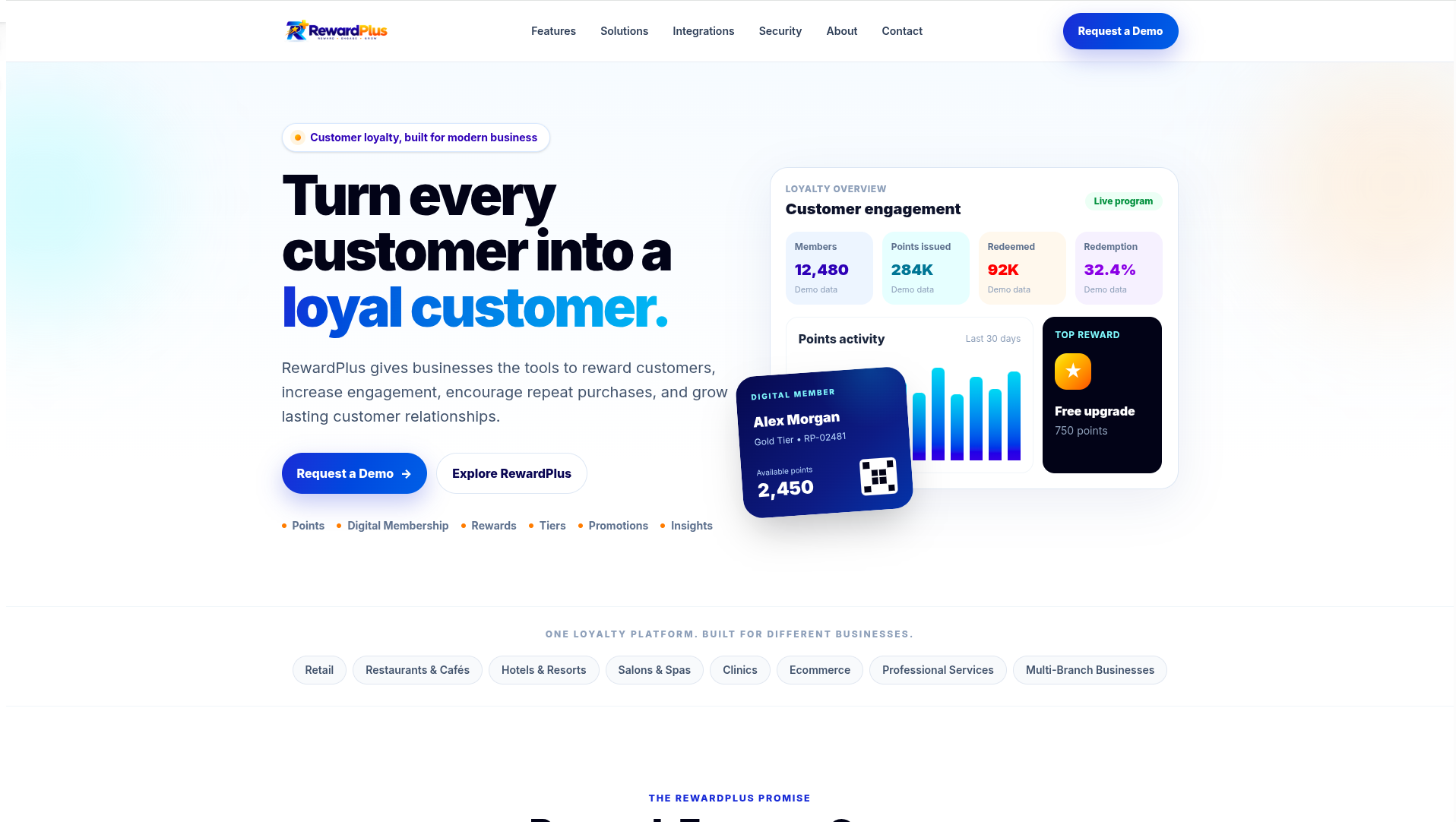 Reward Plus Loyalty Platform project screenshot